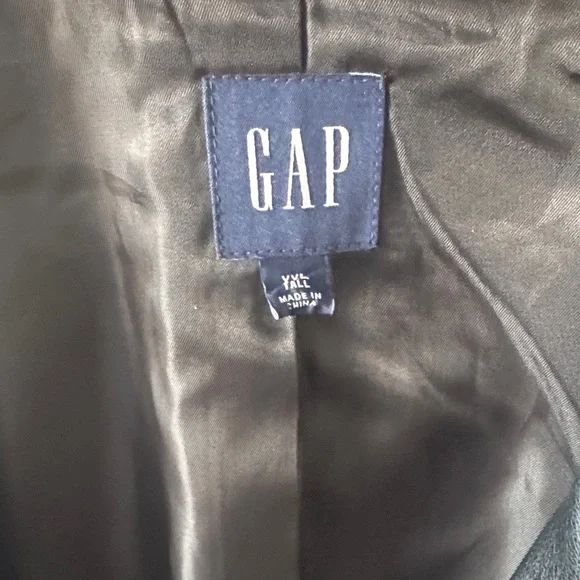 GAP Black Vegan Leather Blazer Jacket - Picture 2 of 5